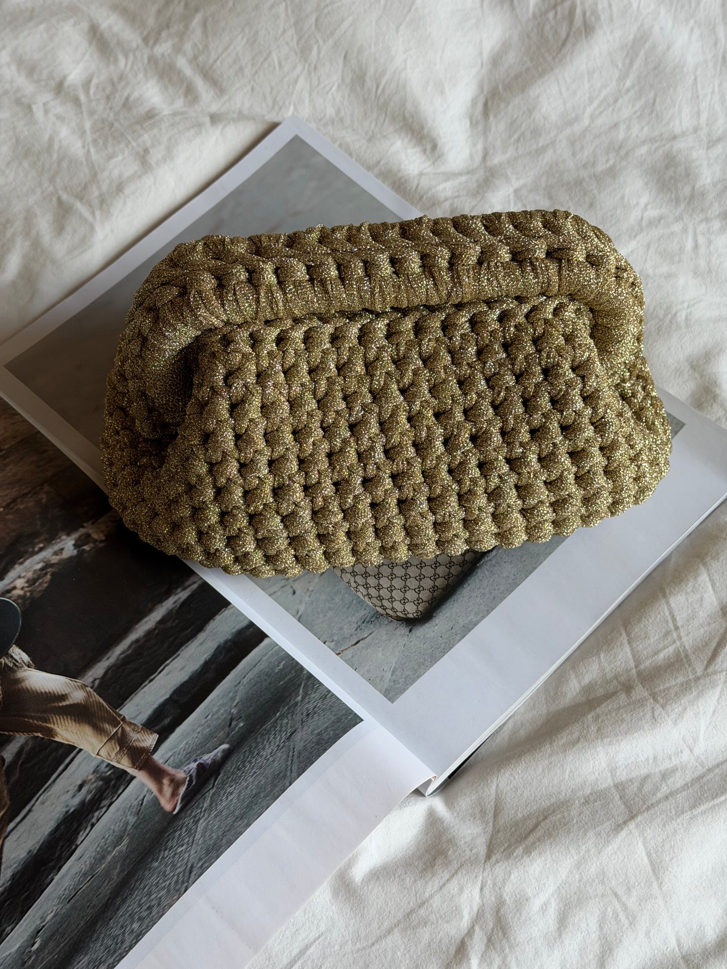 CLOUD bag standard// oro lurex con manico