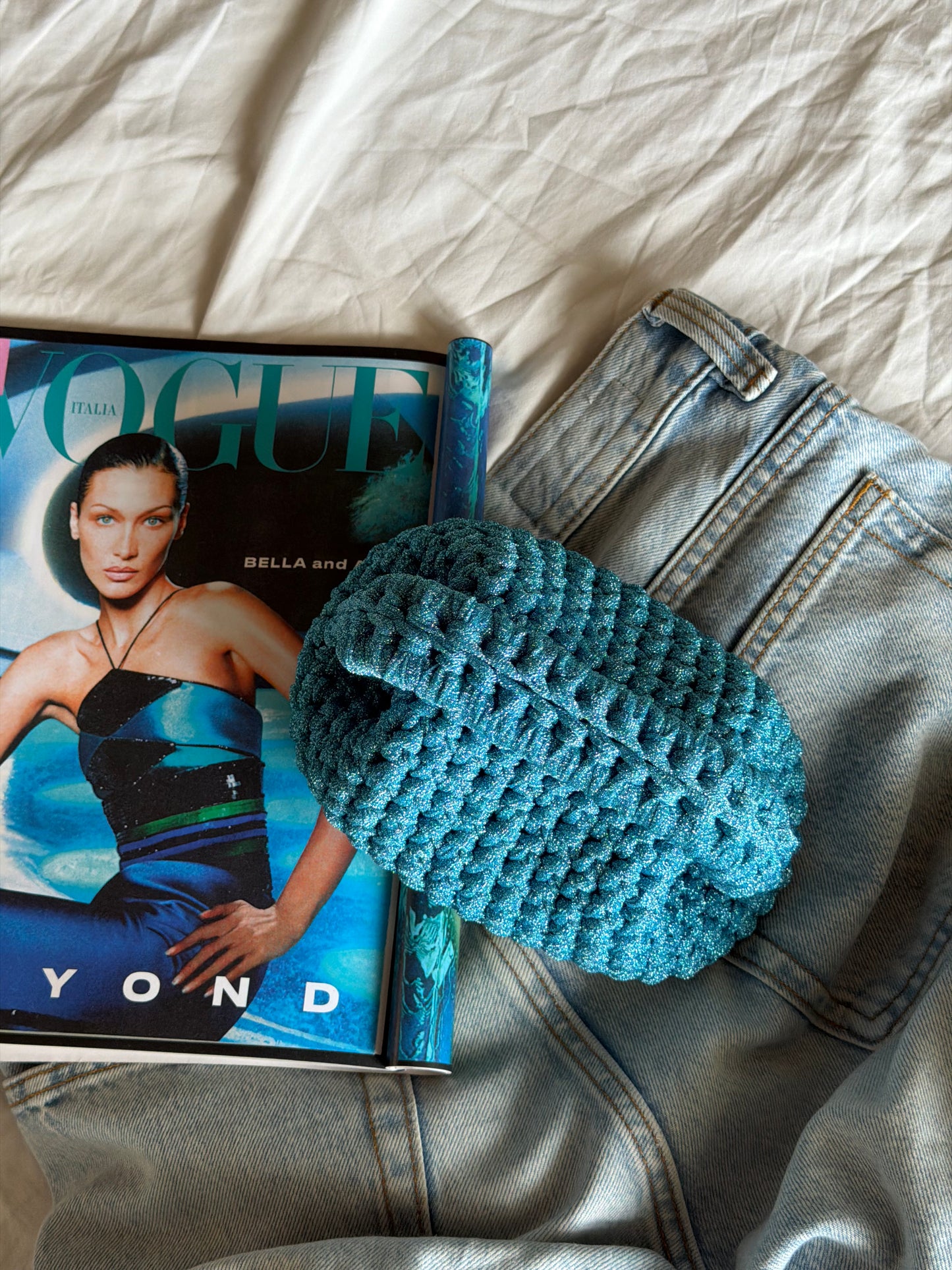 CLOUD bag mini// azzurra lurex