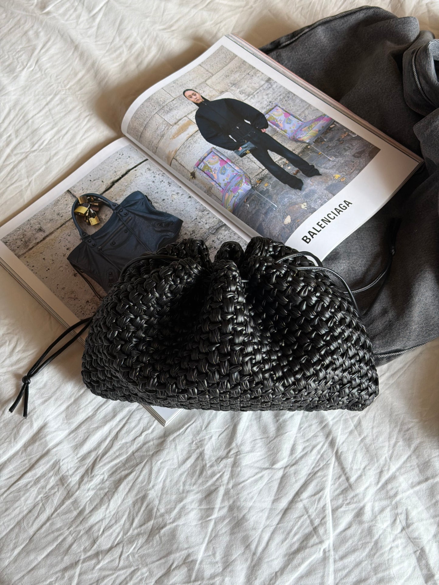 BUBBLE bag maxi// ecopelle nera