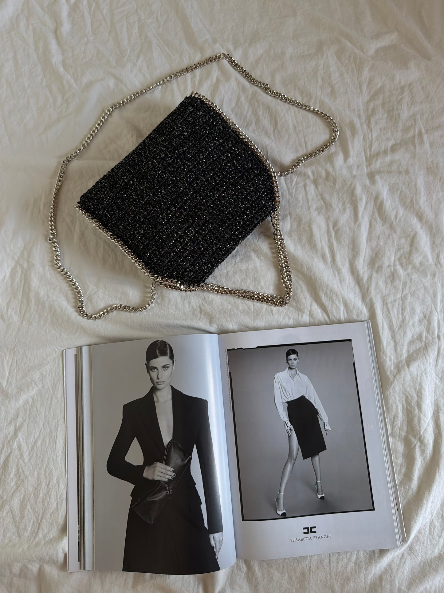 STAR bag standard// nera lurex argento