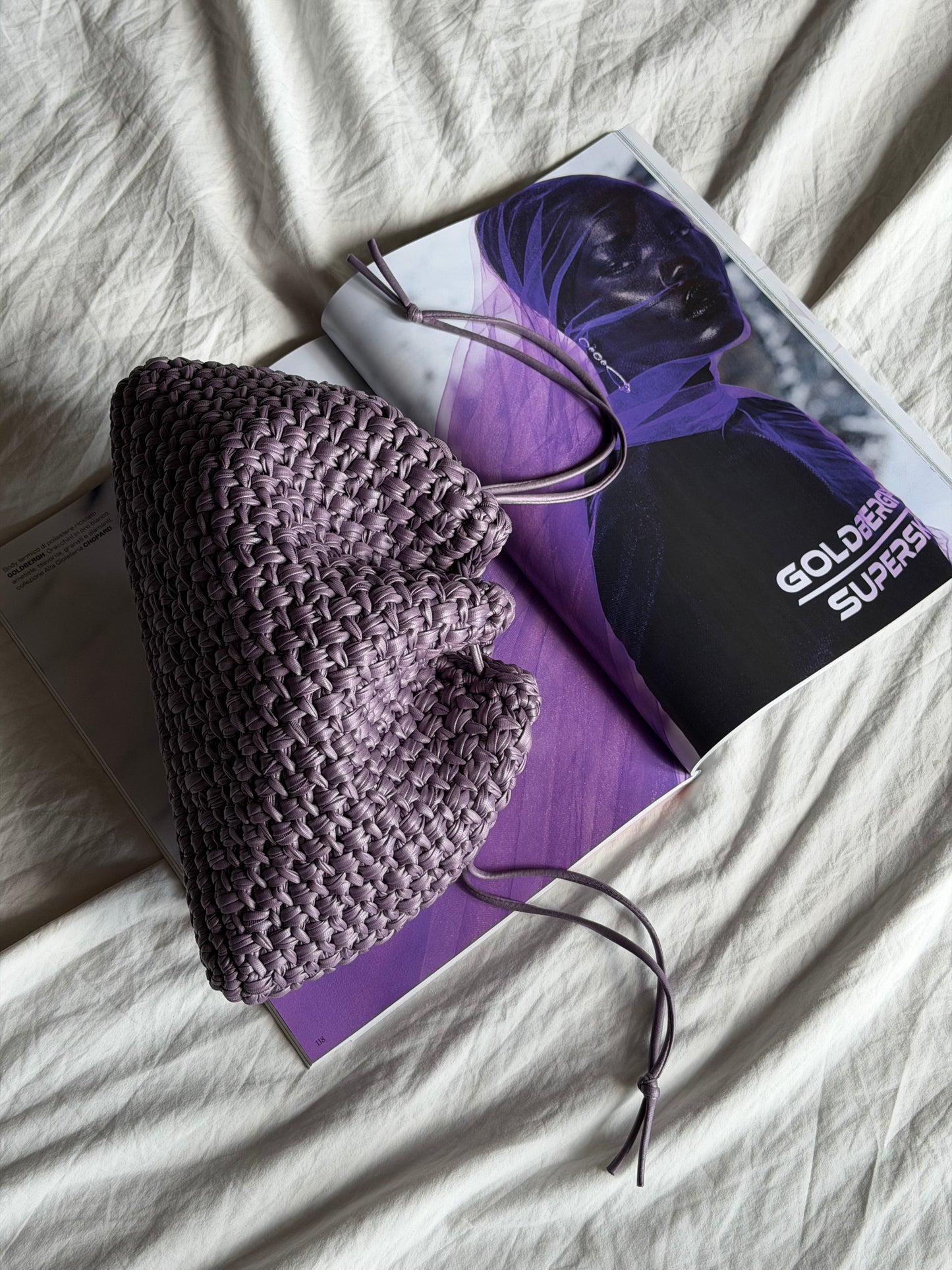 BUBBLE bag maxi// ecopelle violetta