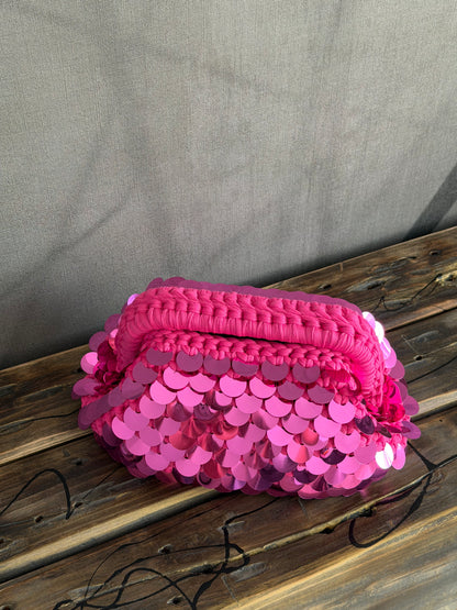 DISCO CLOUD bag standard// fucsia con manico