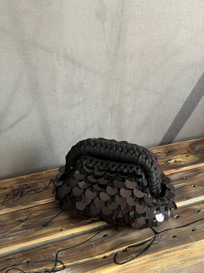 DISCO CLOUD bag mini//nera con manico