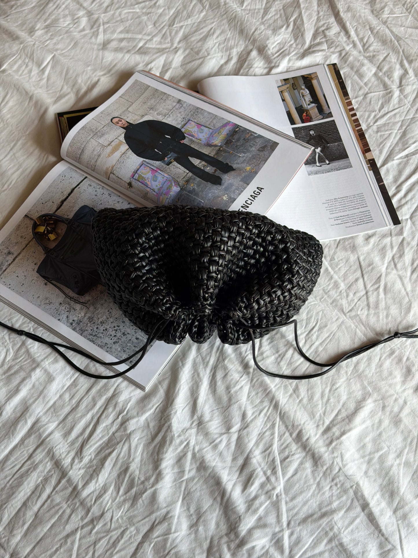 BUBBLE bag maxi// ecopelle nera