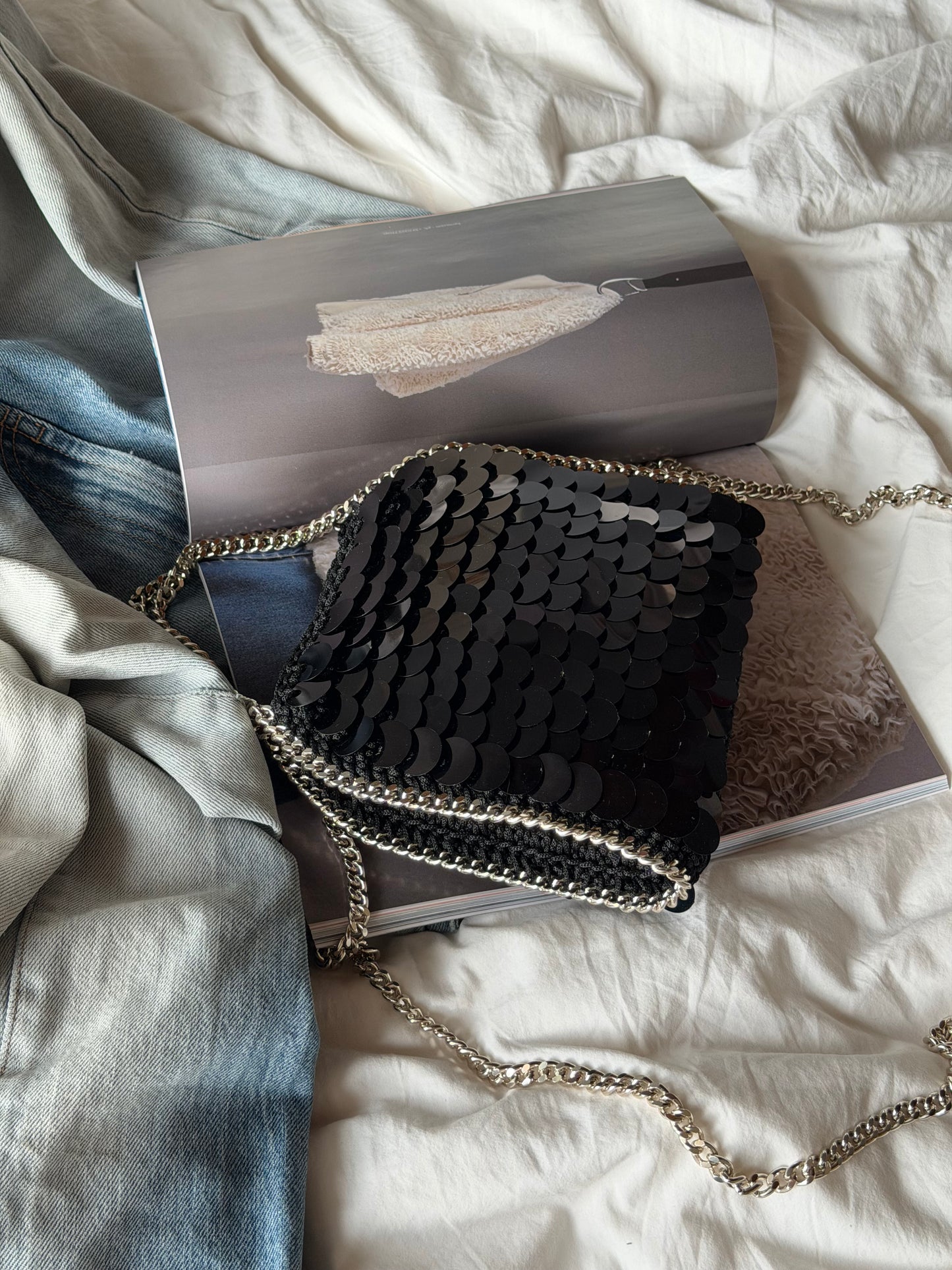 STAR bag mini// nera con paillettes