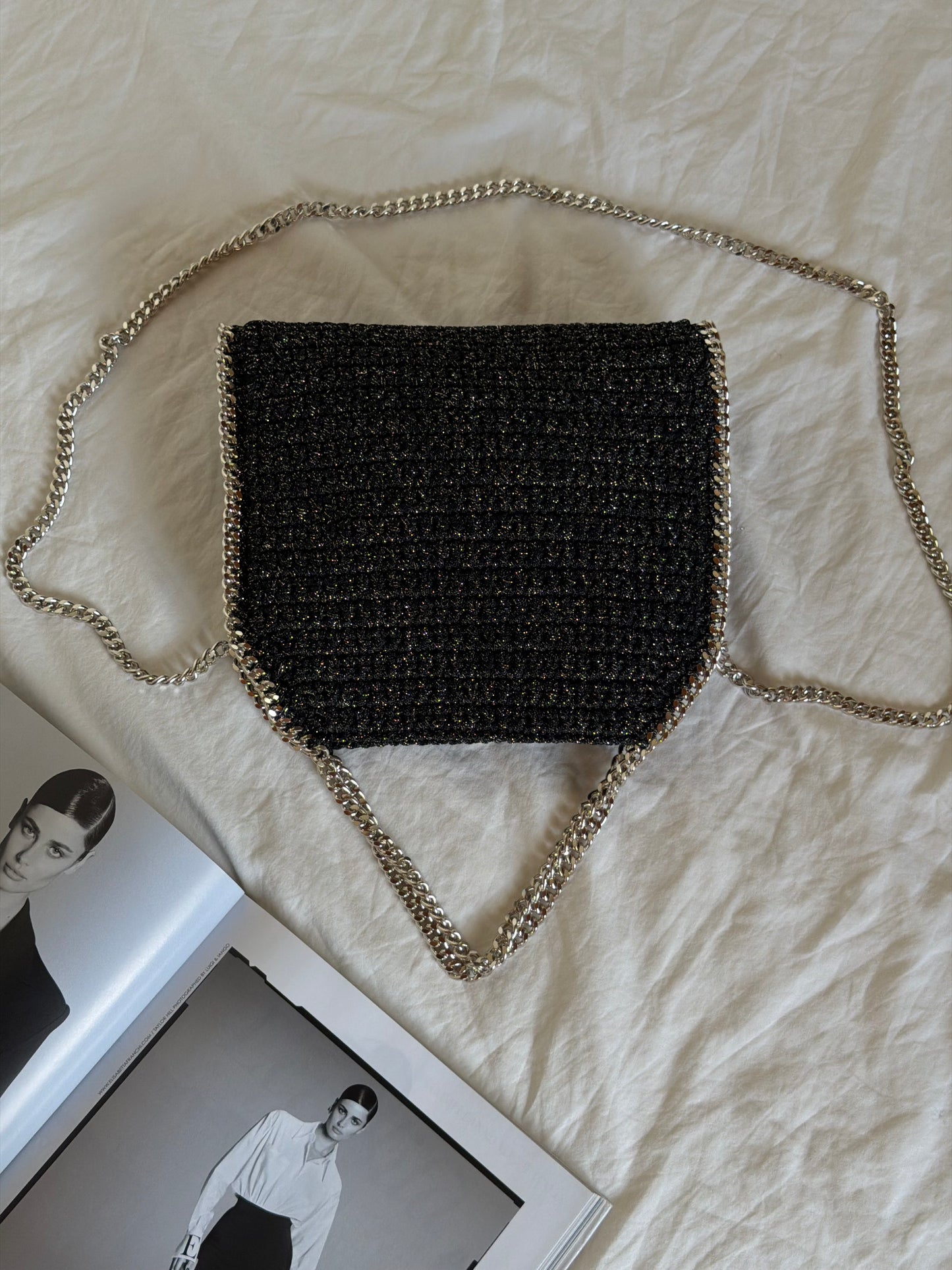 STAR bag standard// nera lurex argento