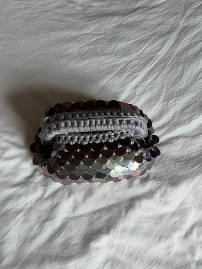 DISCO CLOUD bag mini// grigia con manico