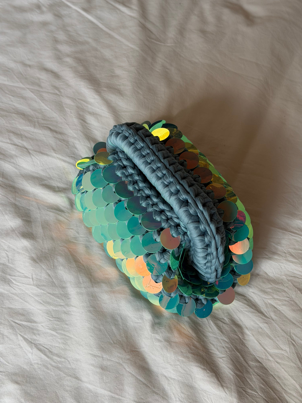 DISCO CLOUD bag mini// holo tiffany con manico