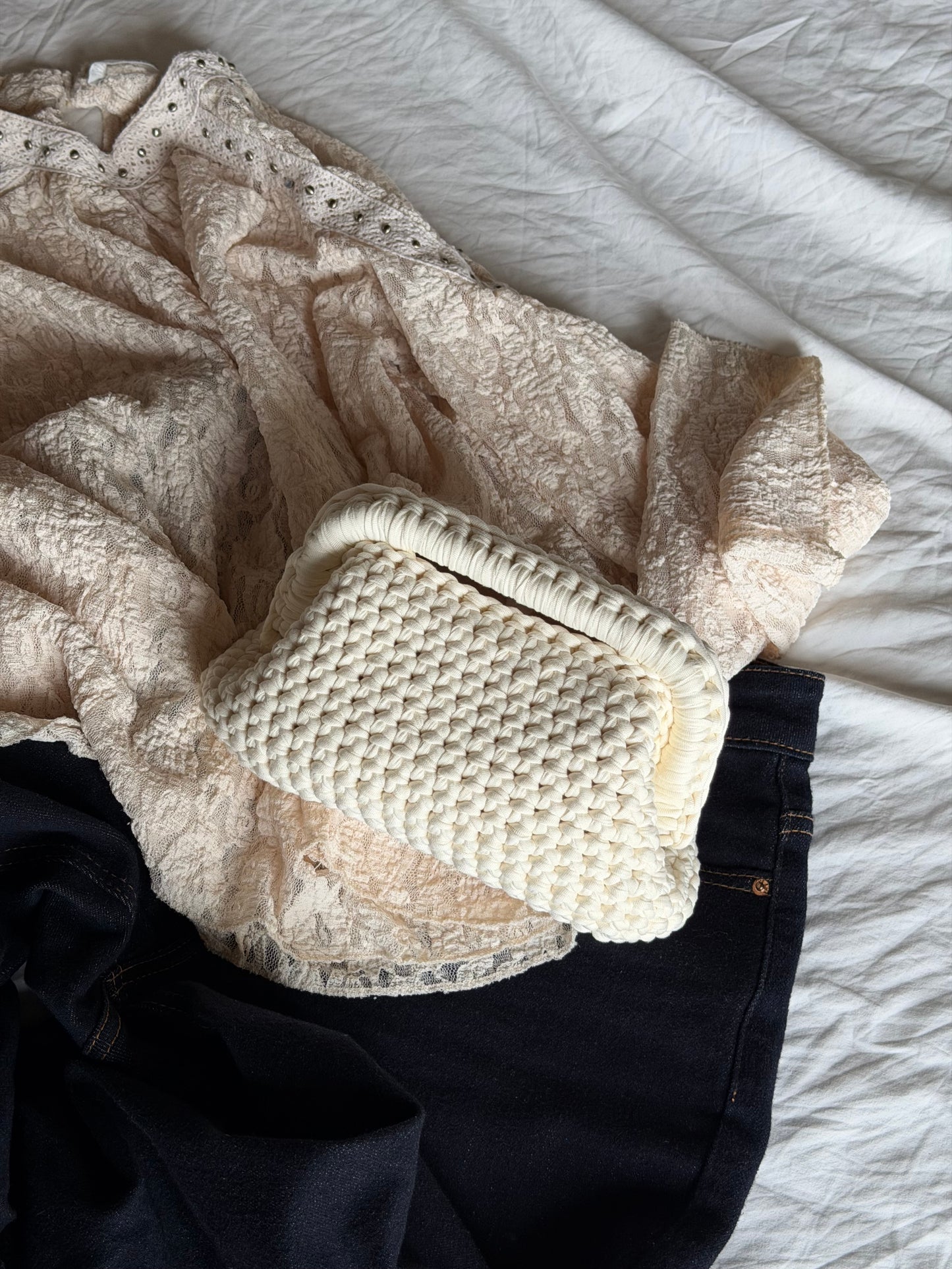 CLOUD bag standard// avorio con manico