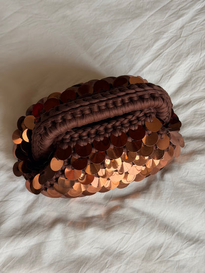 DISCO CLOUD bag mini// cacao con manico