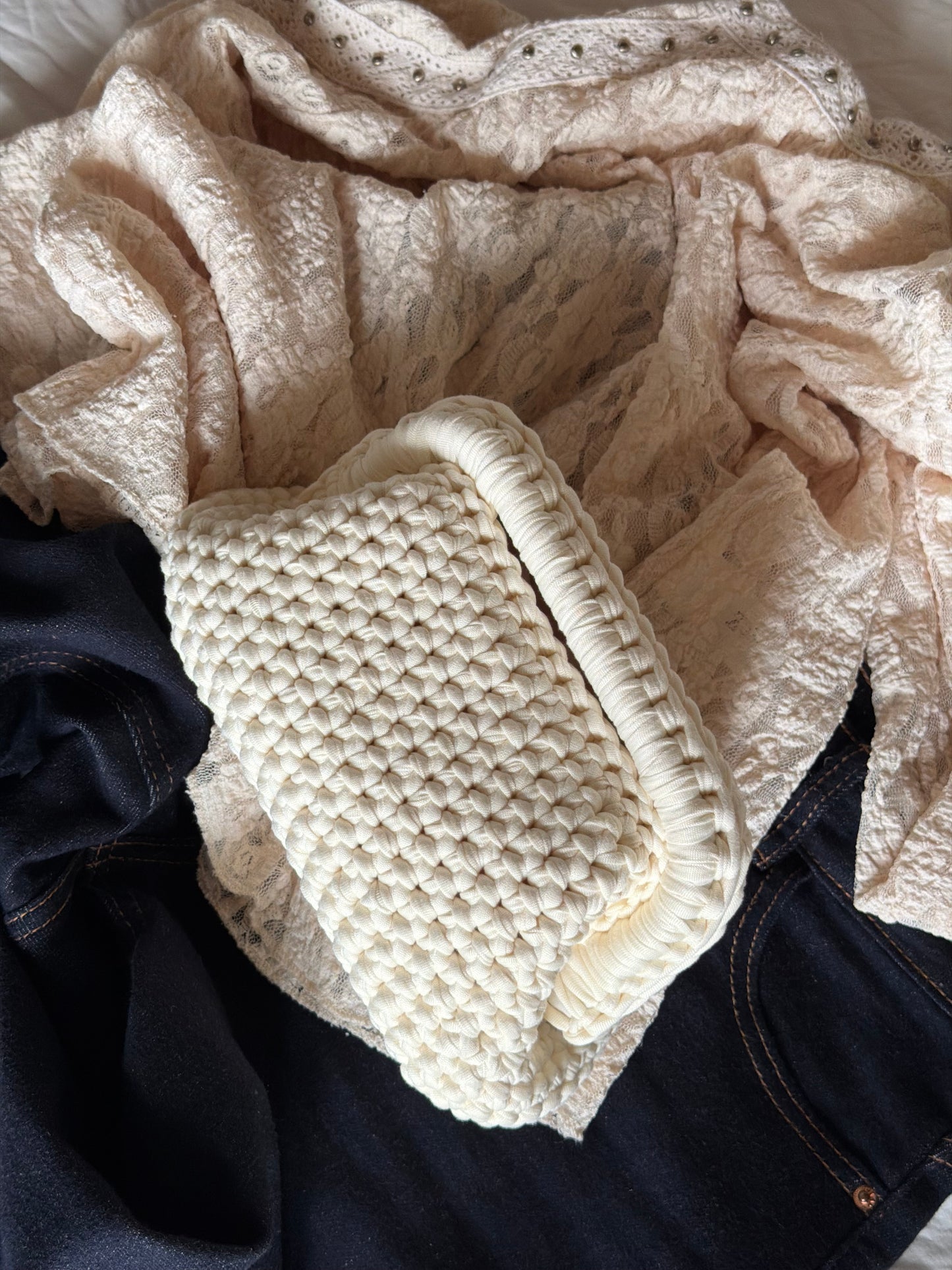 CLOUD bag standard// avorio con manico
