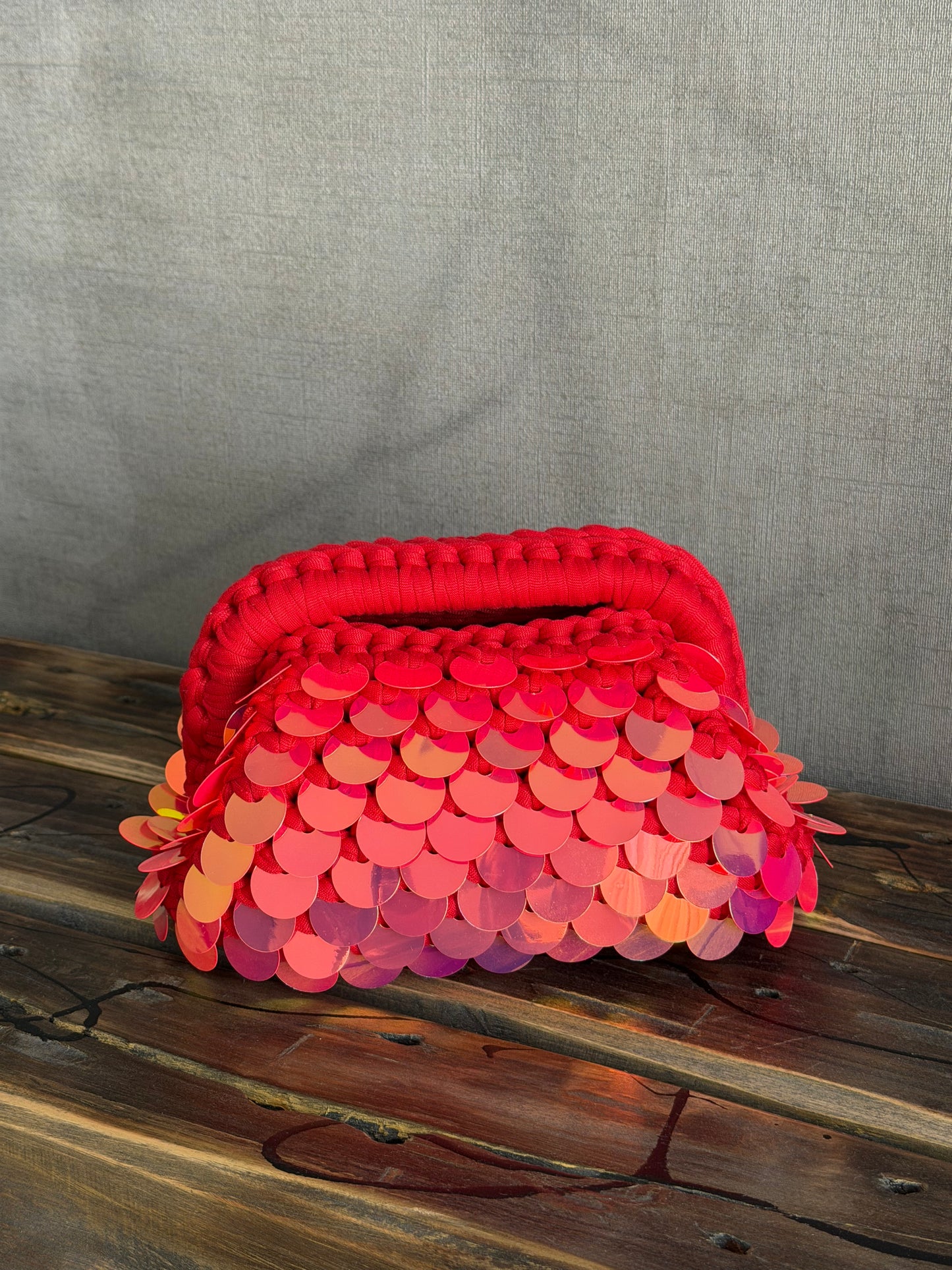 DISCO CLOUD bag mini//rossa con manico