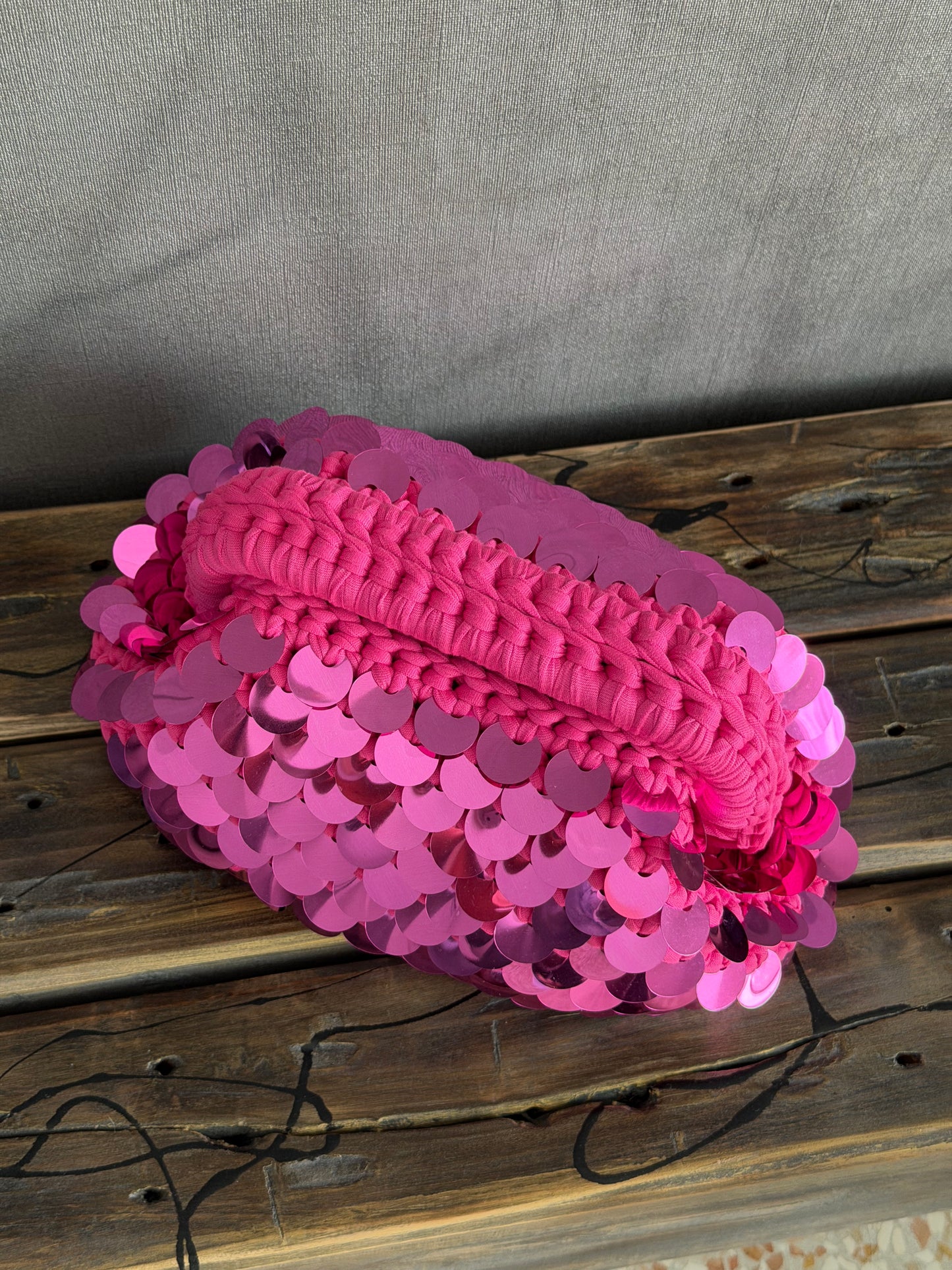 DISCO CLOUD bag standard// fucsia con manico