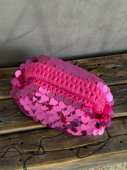 DISCO CLOUD bag standard// fucsia con manico