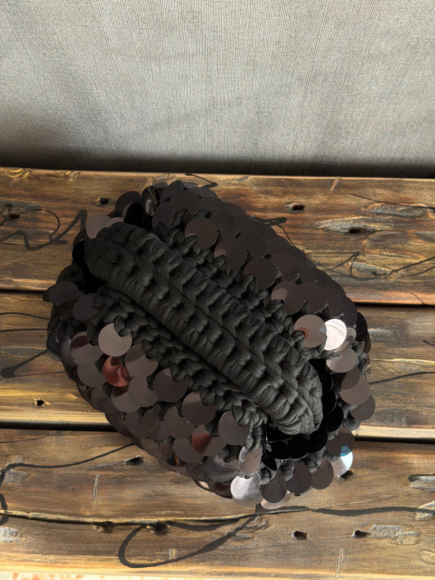 DISCO CLOUD bag mini//nera con manico