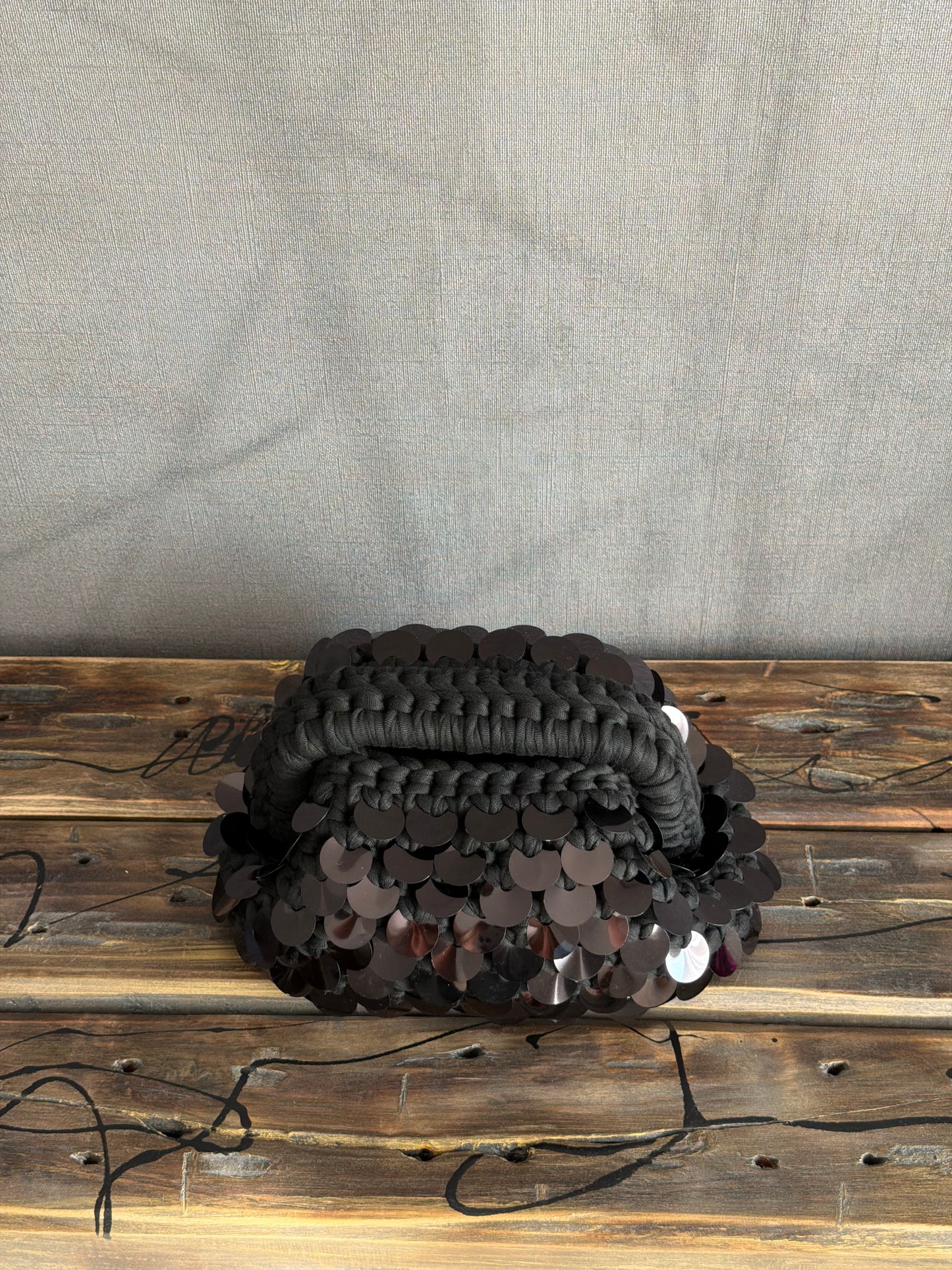 DISCO CLOUD bag mini//nera con manico