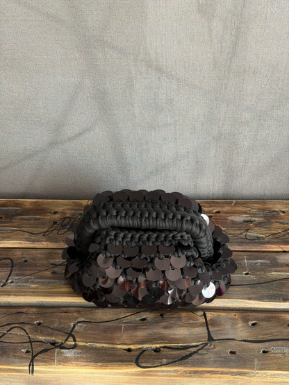 DISCO CLOUD bag mini//nera con manico