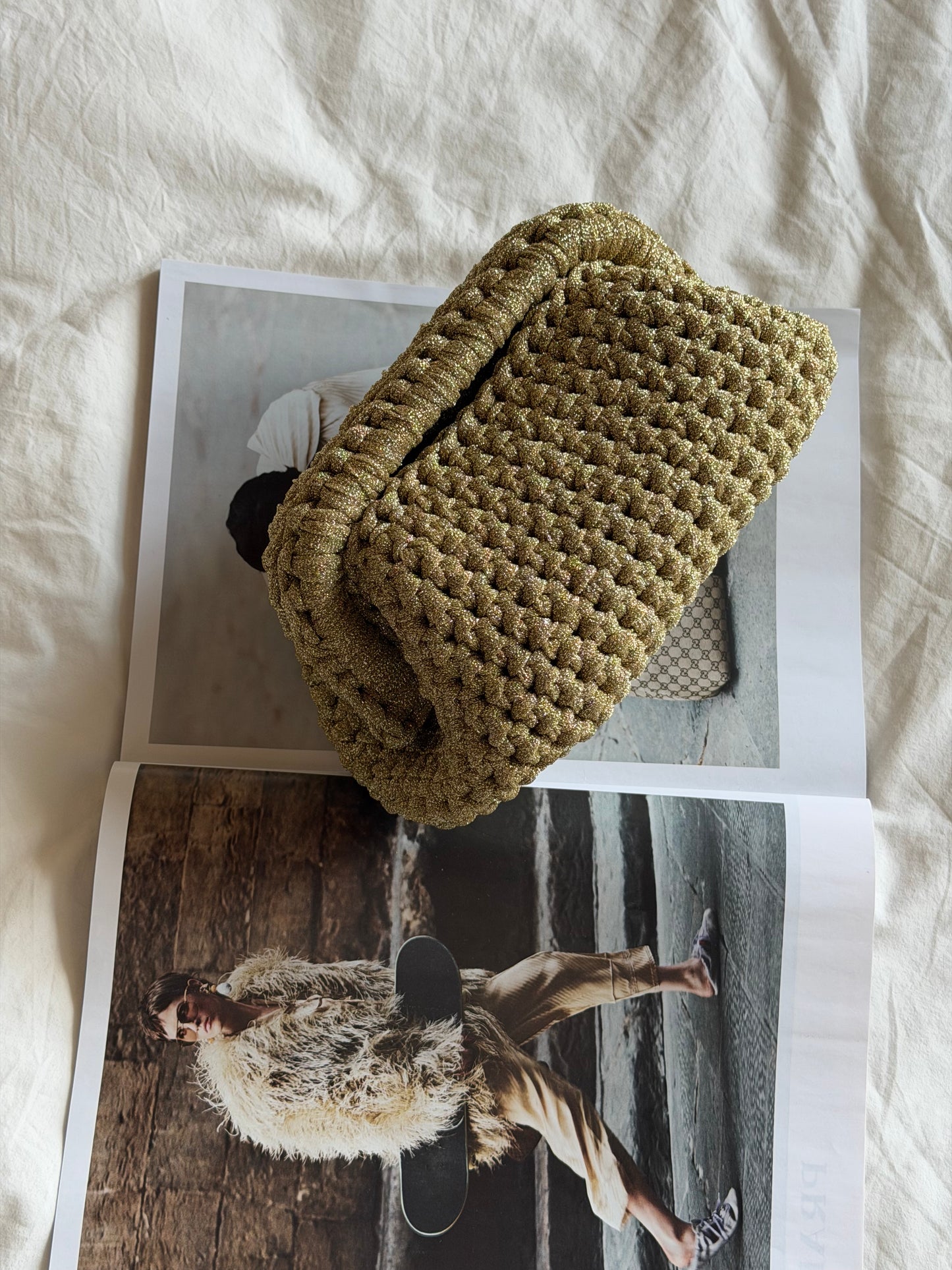 CLOUD bag standard// oro lurex con manico