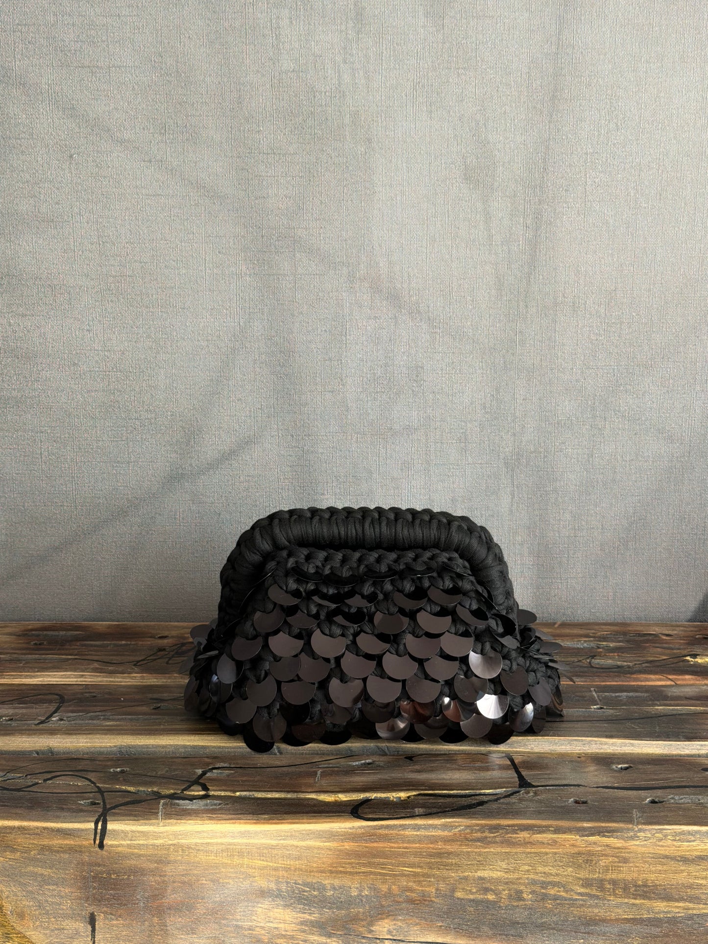 DISCO CLOUD bag mini//nera con manico