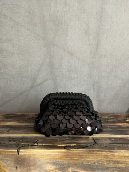 DISCO CLOUD bag mini//nera con manico