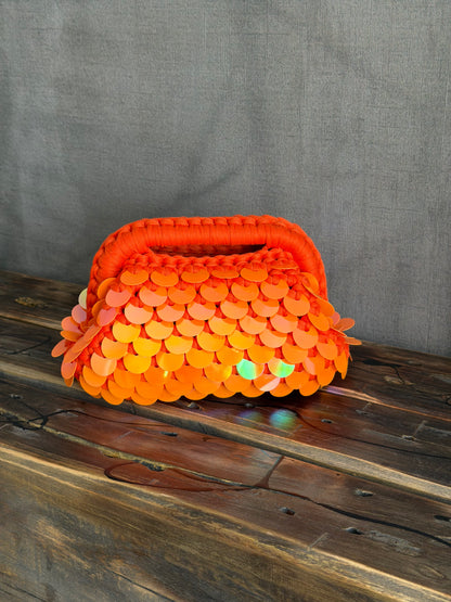 DISCO CLOUD bag mini//arancio con manico