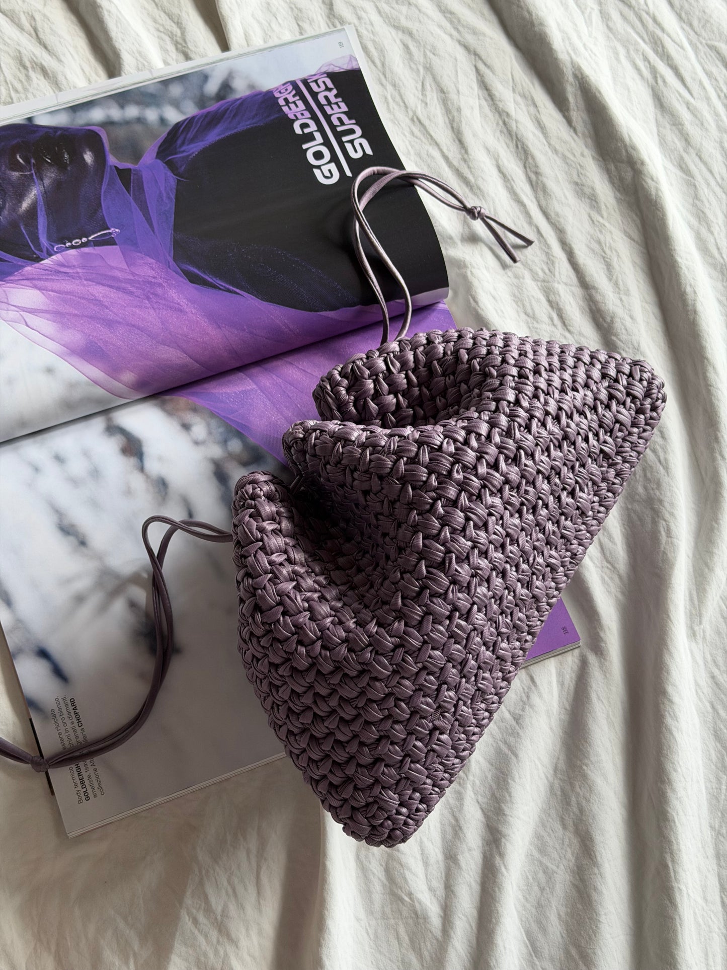 BUBBLE bag maxi// ecopelle violetta
