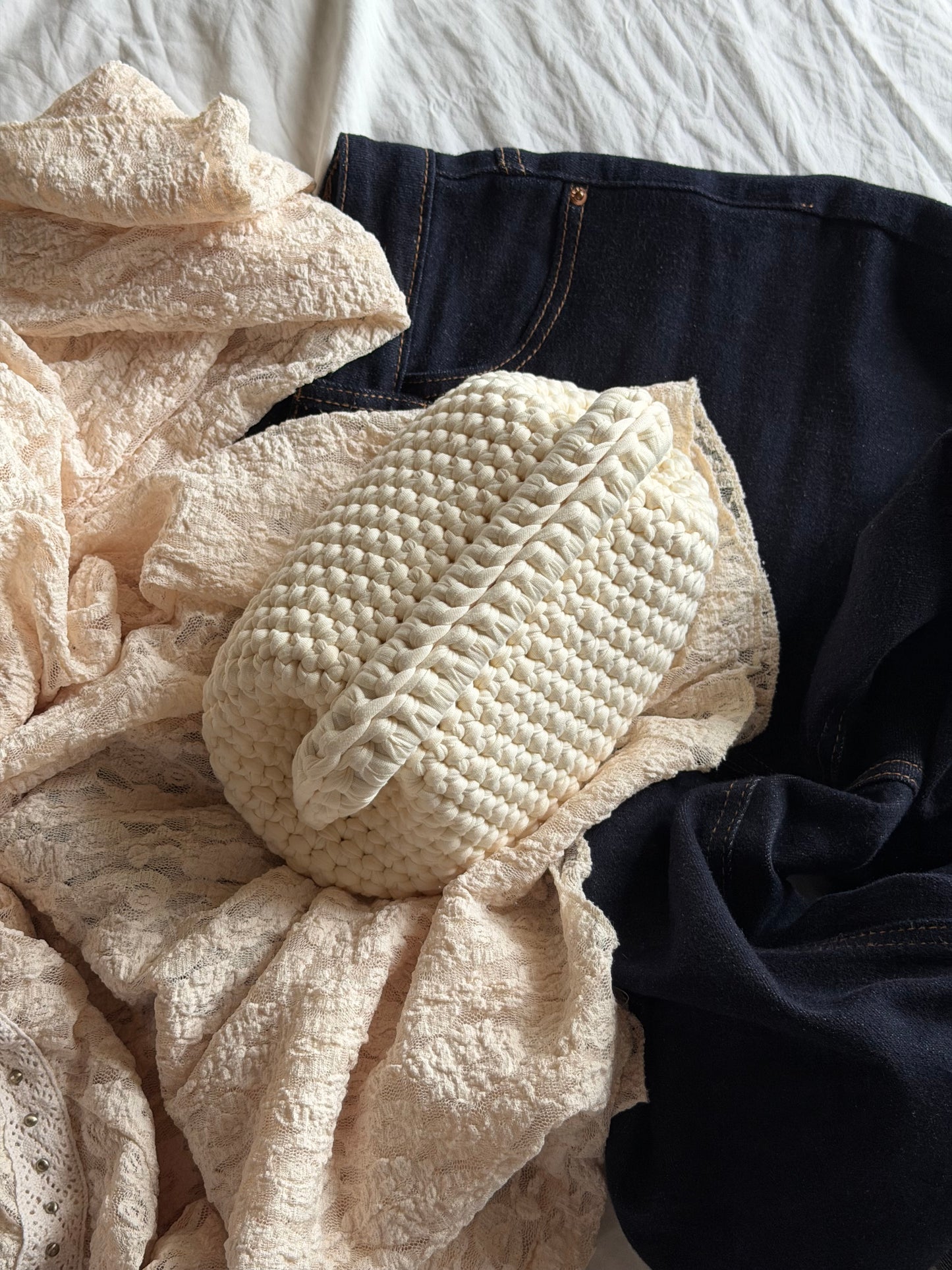 CLOUD bag standard// avorio con manico