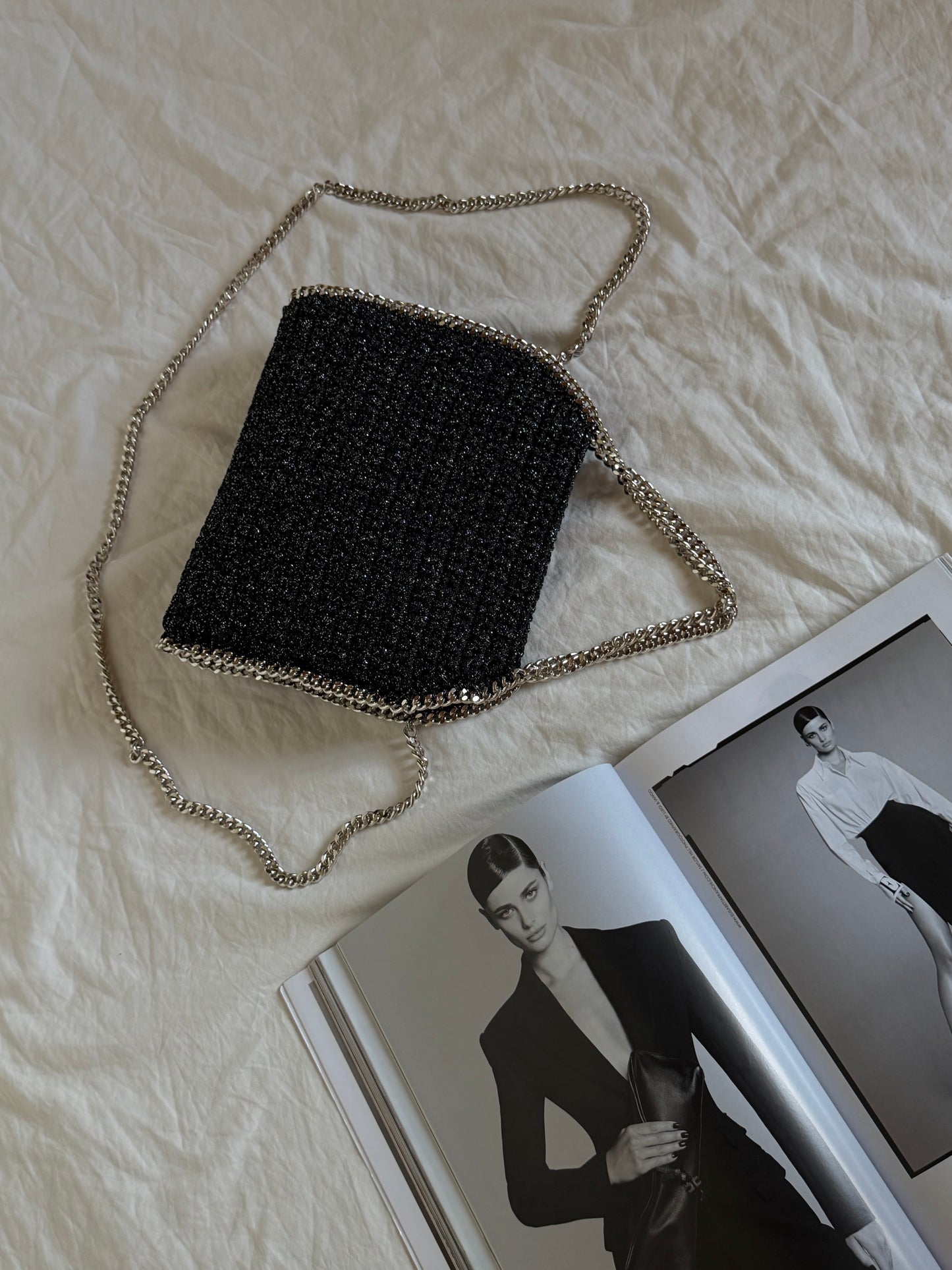 STAR bag standard// nera lurex argento