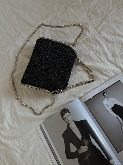 STAR bag standard// nera lurex argento