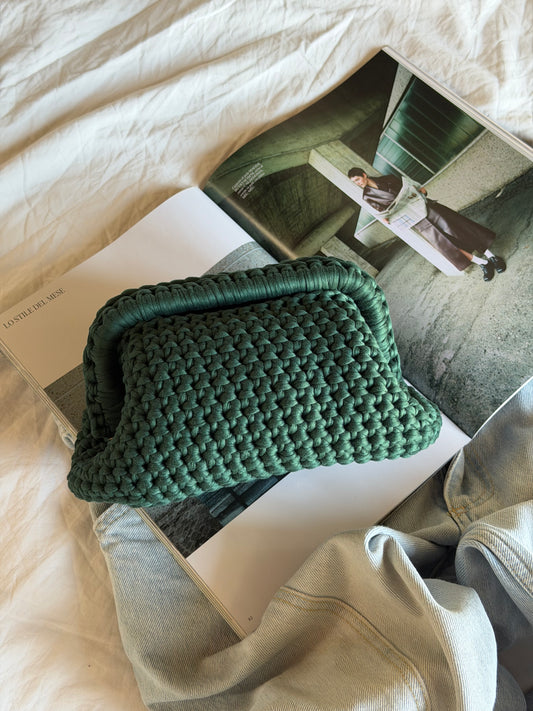 CLOUD bag standard// verde bosco con manico
