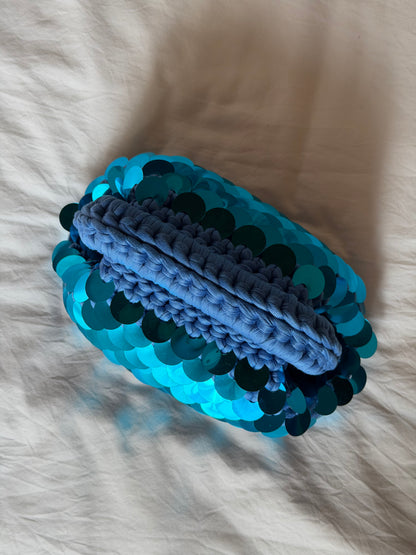 DISCO CLOUD bag mini// turchese con manico