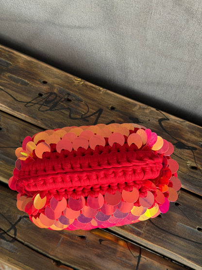 DISCO CLOUD bag mini//rossa con manico