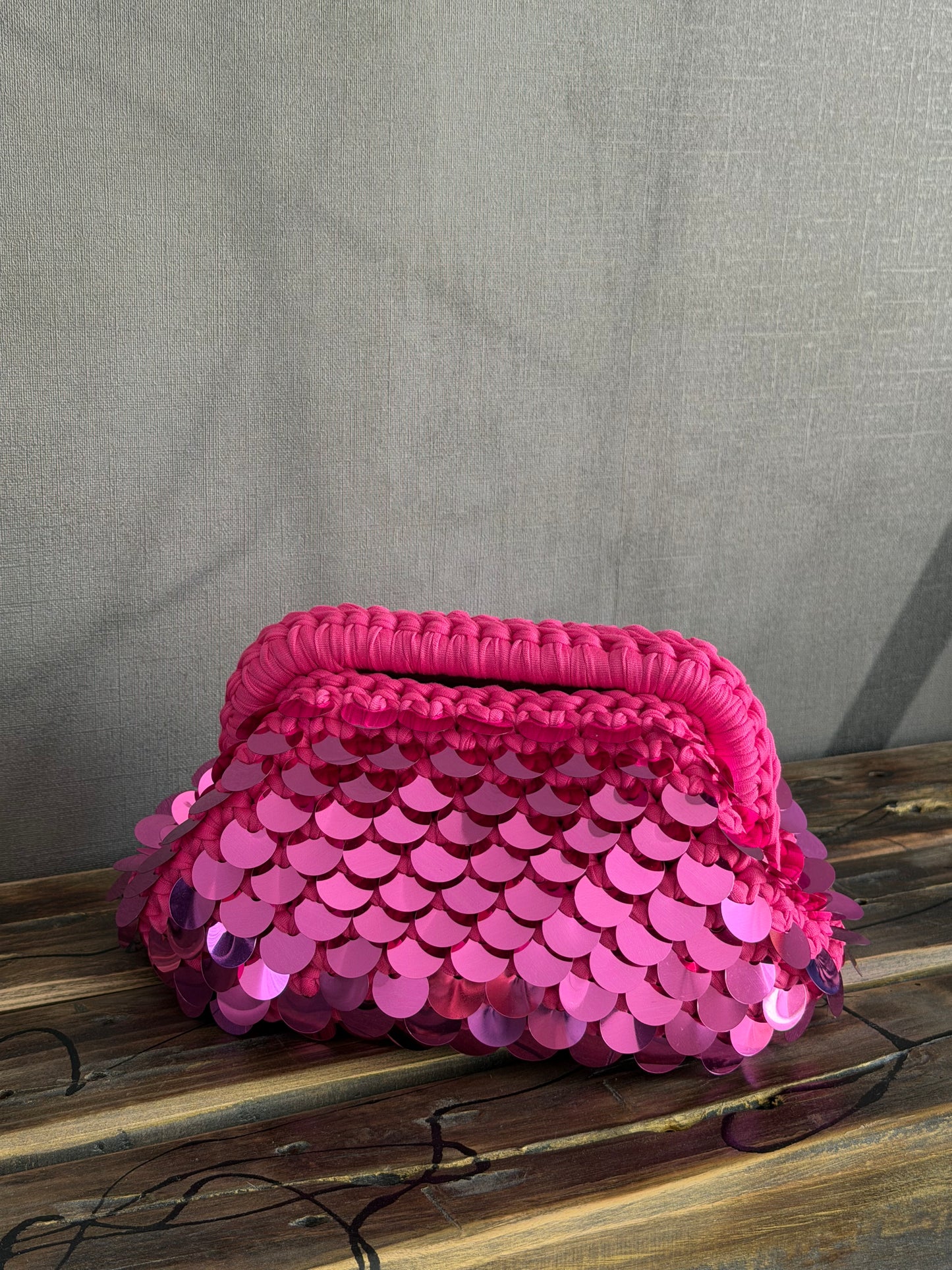 DISCO CLOUD bag standard// fucsia con manico