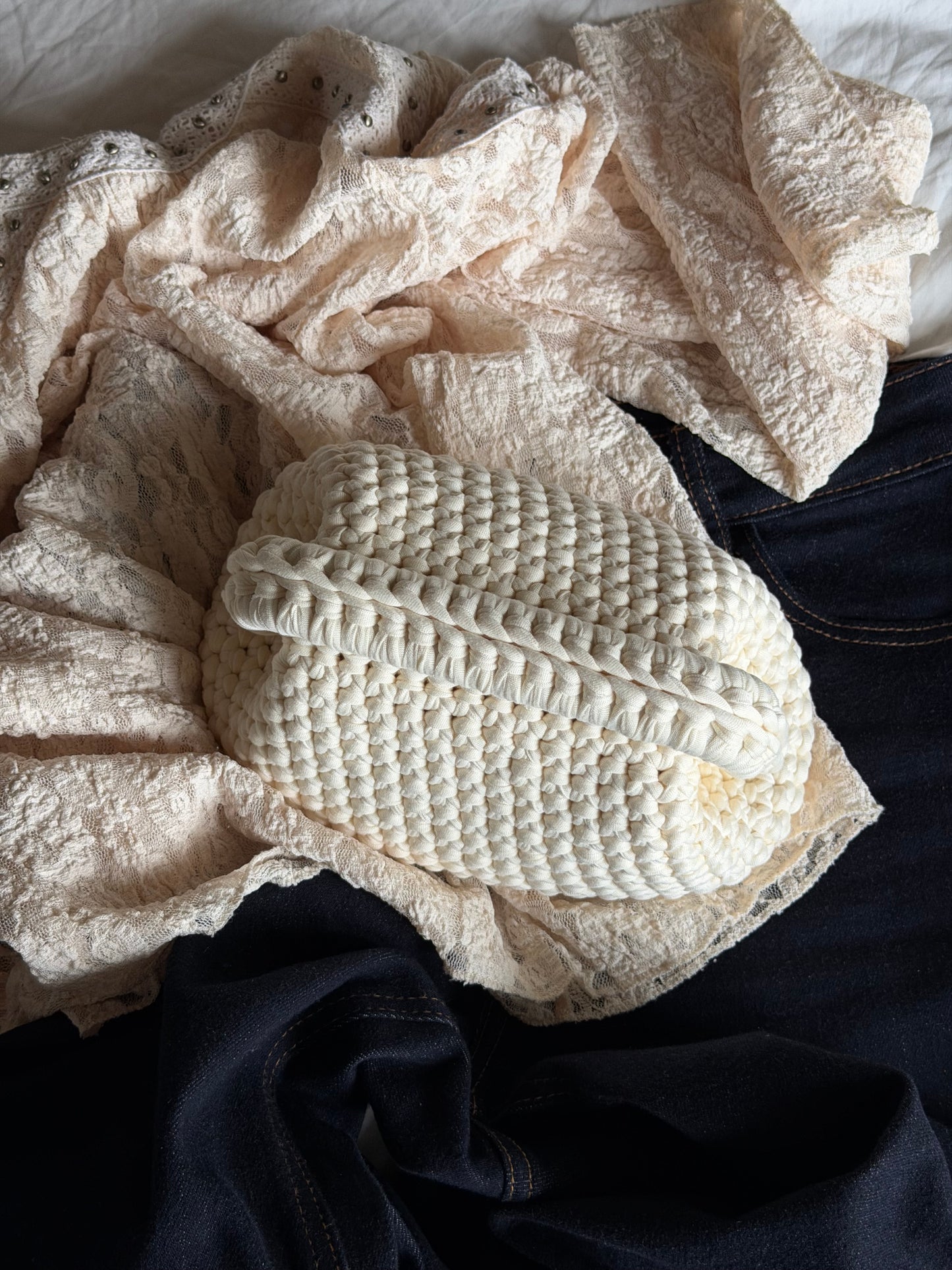 CLOUD bag standard// avorio con manico