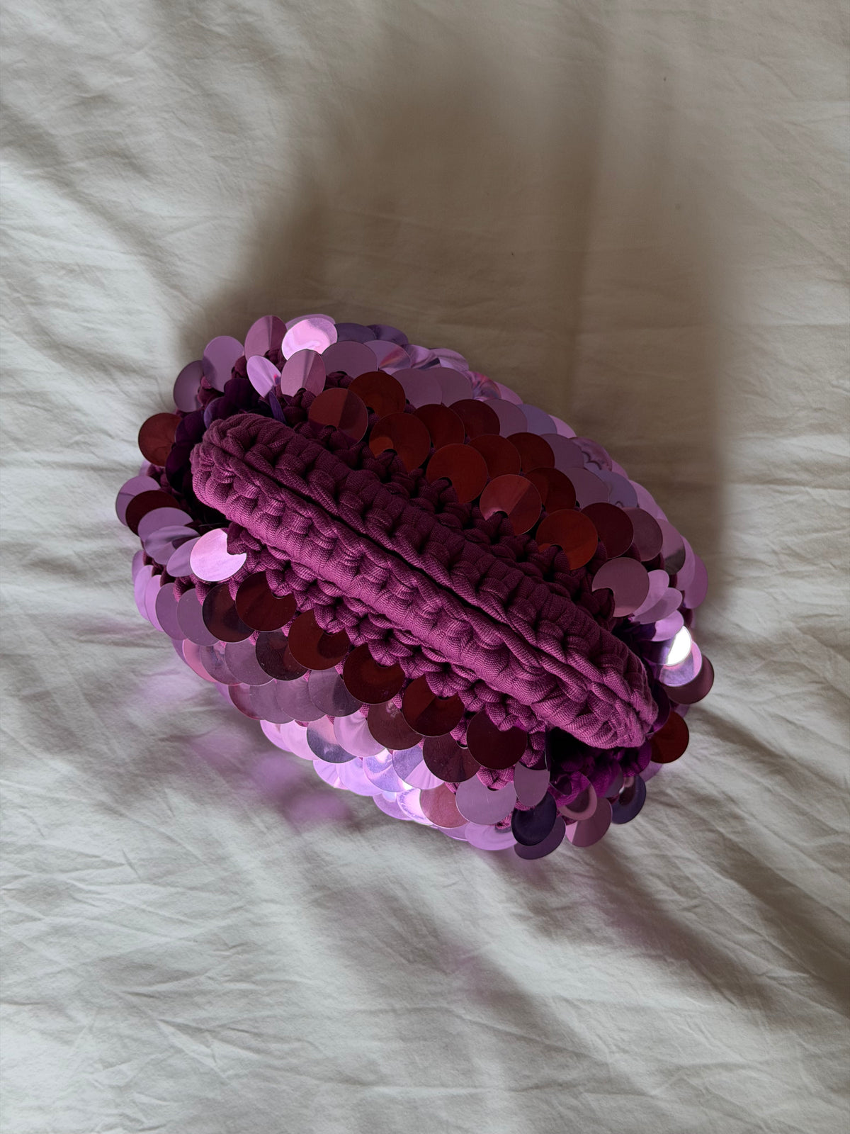 DISCO CLOUD bag mini//ciclamino con manico