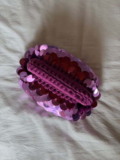 DISCO CLOUD bag mini//ciclamino con manico