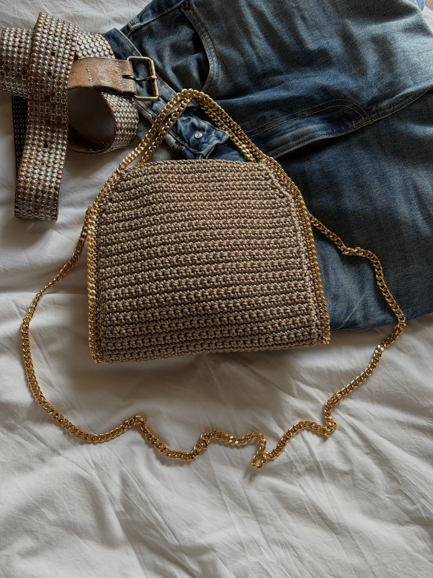 STAR bag standard// nocciola lurex