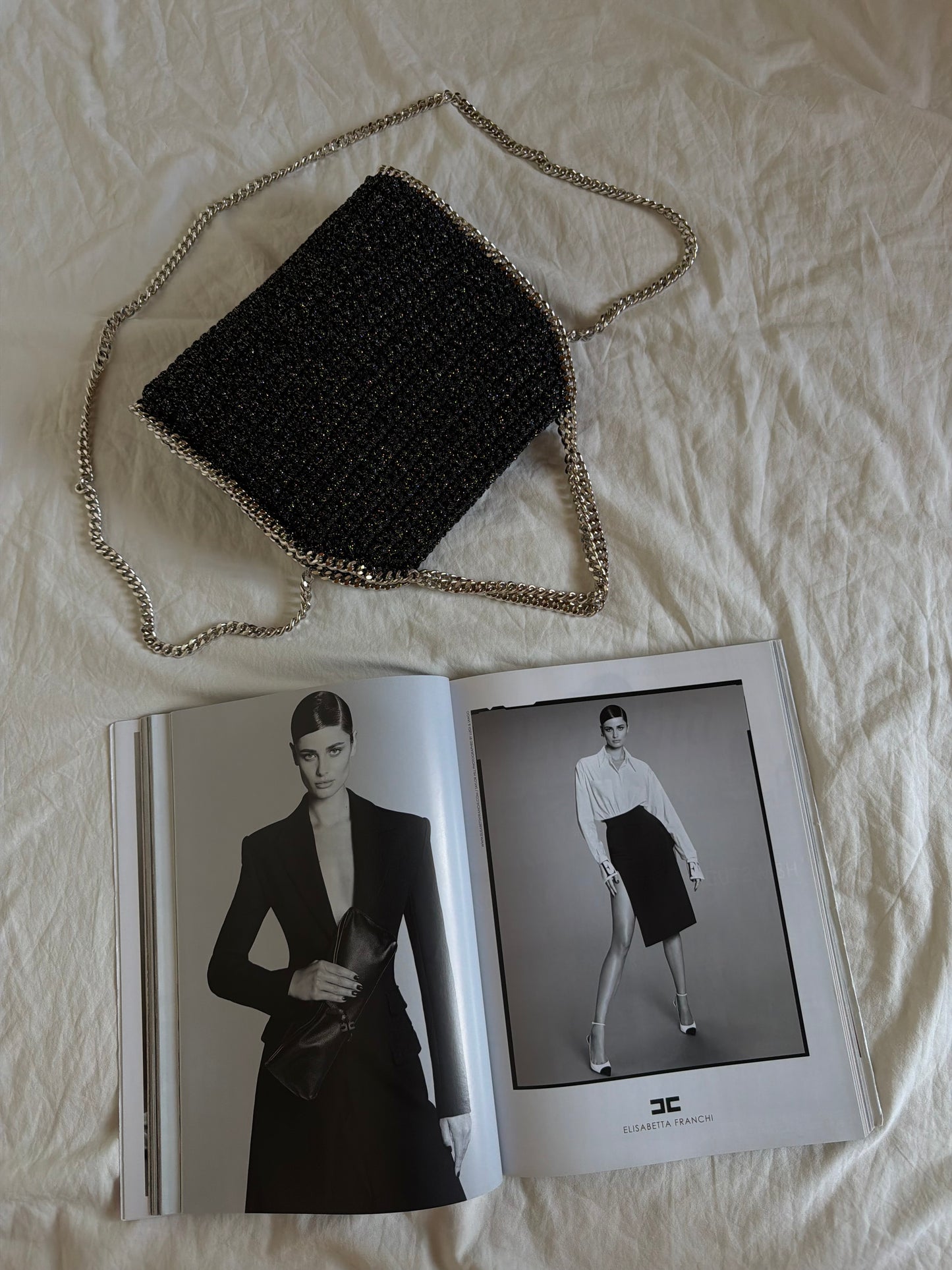 STAR bag standard// nera lurex argento