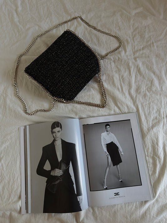 STAR bag standard// nera lurex argento