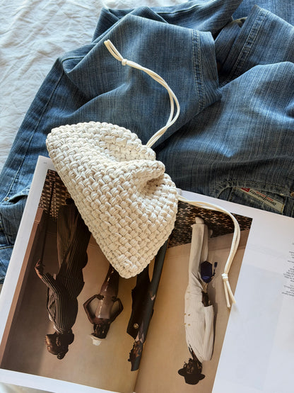 BUBBLE bag mini// ecopelle panna
