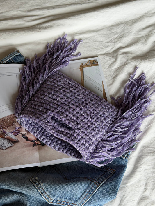 MINOU bag standard// lilla lurex con frange