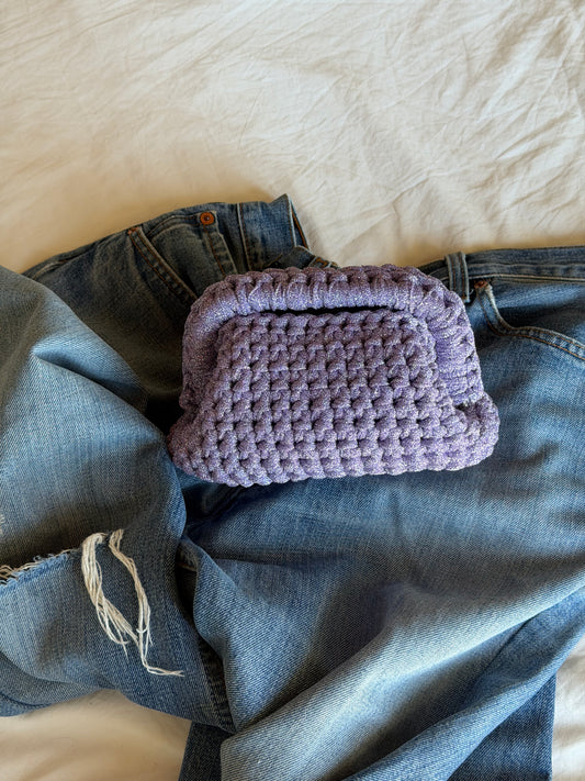 CLOUD bag mini// lilla lurex con manico