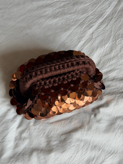 DISCO CLOUD bag mini// cacao con manico