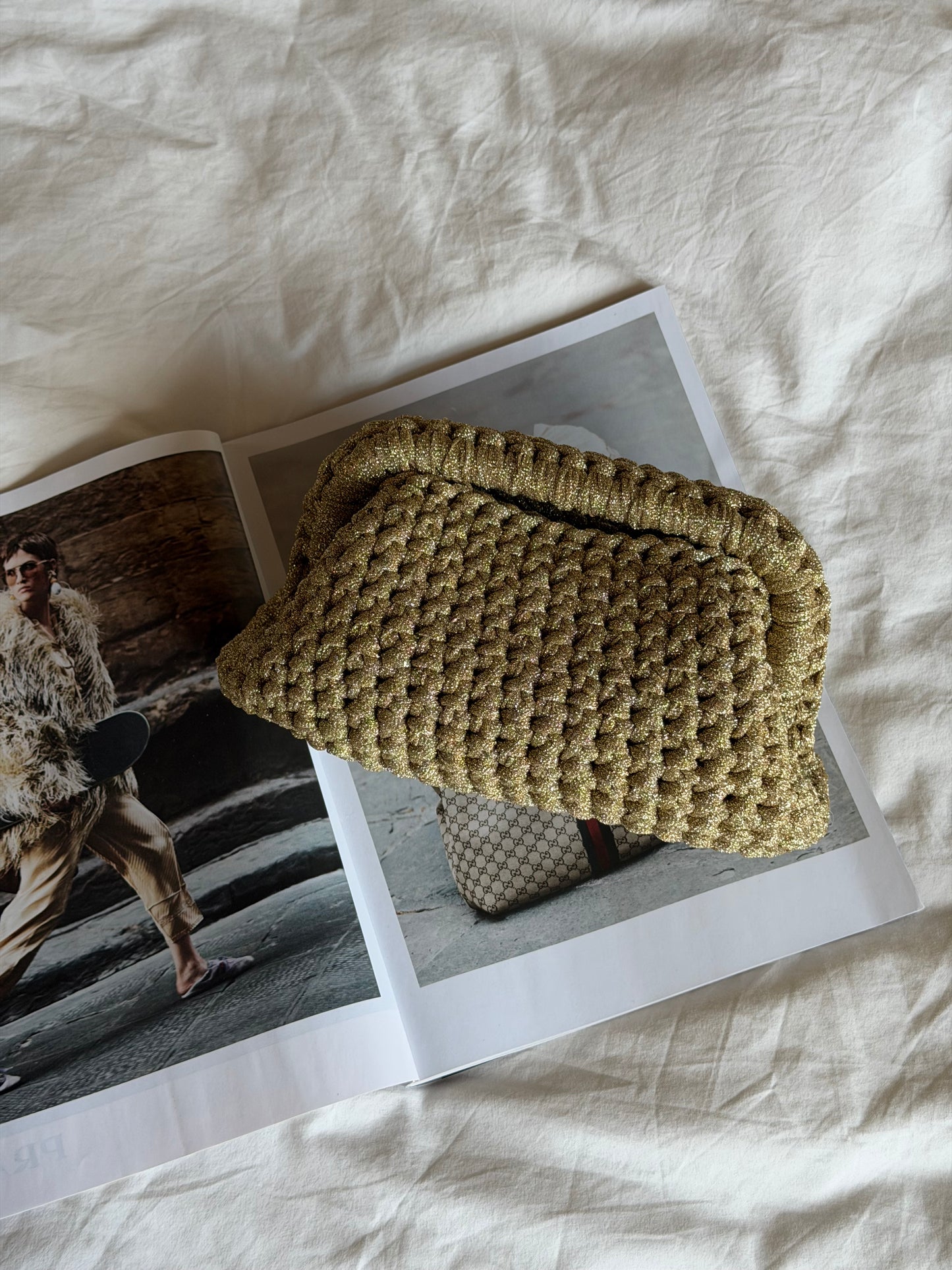 CLOUD bag standard// oro lurex con manico