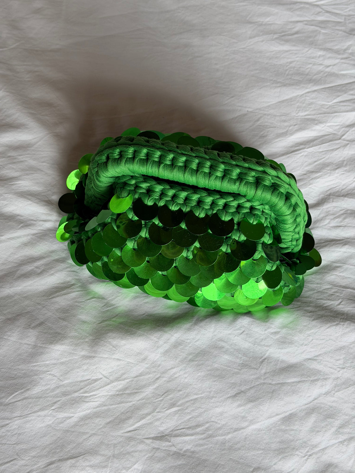 DISCO CLOUD bag mini// verde con manico