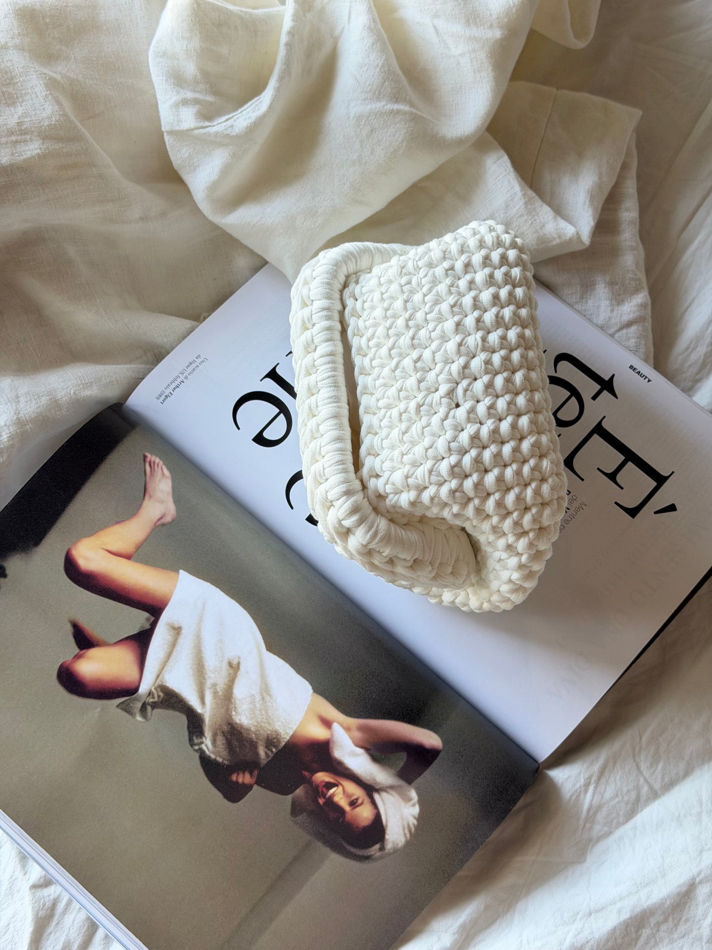 CLOUD bag mini// bianca con manico