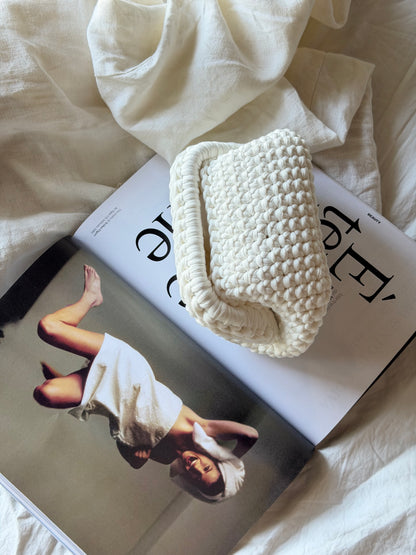 CLOUD bag mini// bianca con manico