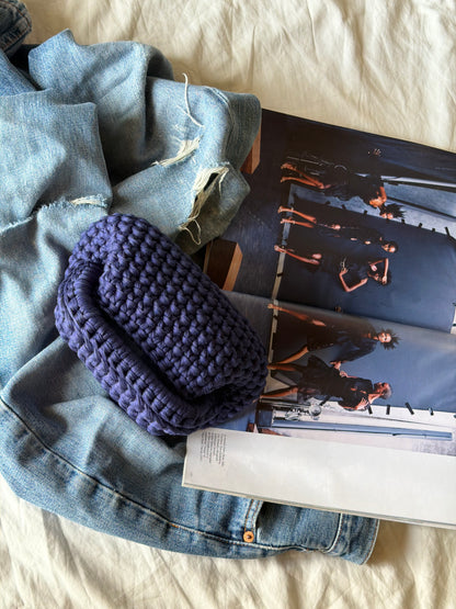 CLOUD bag mini// blu Navy con manico