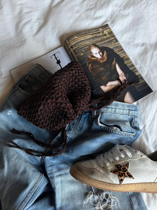 BUBBLE bag mini// marrone lurex