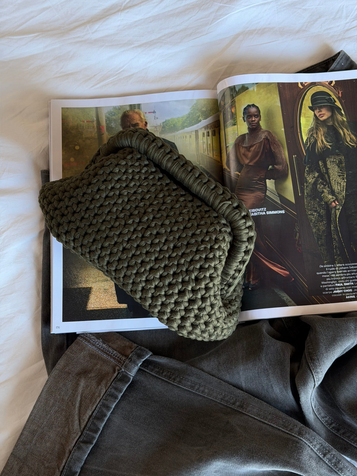CLOUD bag standard// verde militare con manico